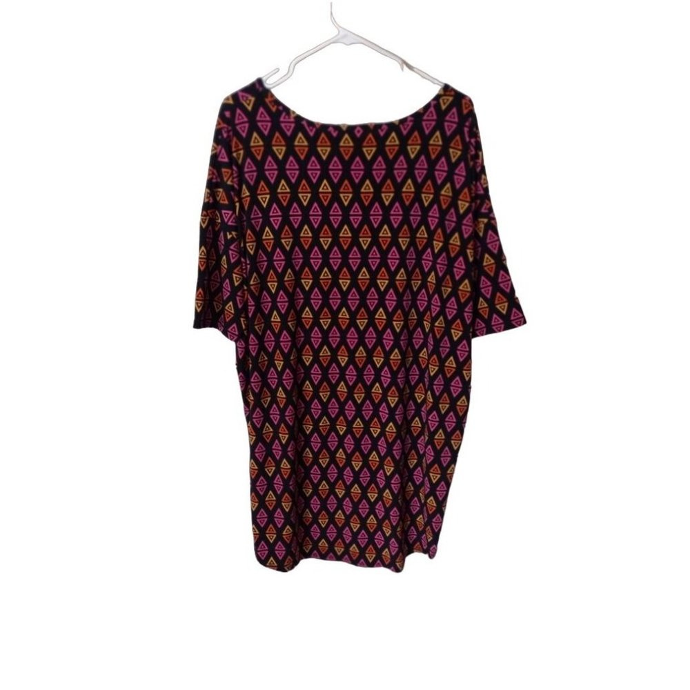 LulaRoe XL Irma Black with Pink and Orange Triangles - Picture 4 of 4